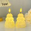 Christmas Party Table Centerpieces Tree Shaped Flameless LED Candles, Battery Operated Flickering Candle Themed Accent Lighting Light, Holiday Desktop