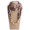 Chiffon Scarf Spring and Summer Women's Pearl Necklace Pendant Scarf Rainbow Scarf Clothing Accessories Scarf
