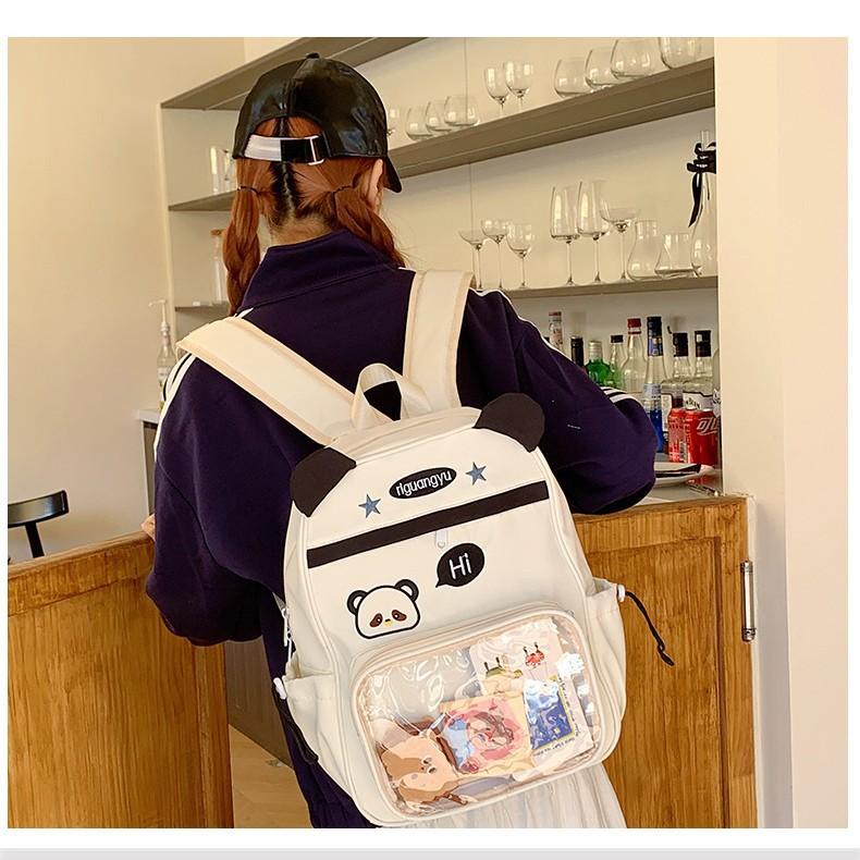 2025 new niche transparent pain bag shoulder school large capacity two-dimensional wind travel backpack