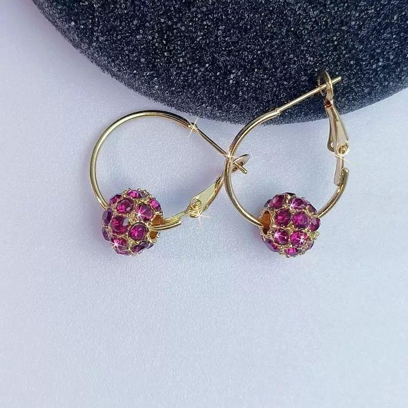 

Женские серьги-гвоздики с разноцветными бриллиантами, модные ювелирные изделия розовый