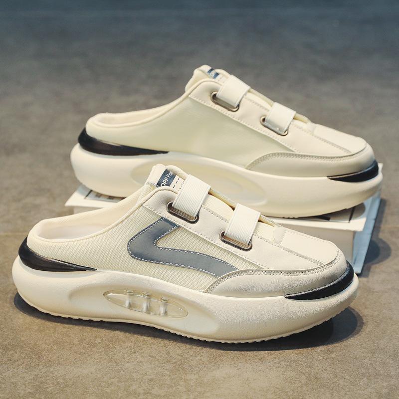 Fashion 2024 Summer New Fashionable Baotou Half Slippers Comfortable Breathable Mesh Shoes Fashionable Thick Bottom Half Slippers