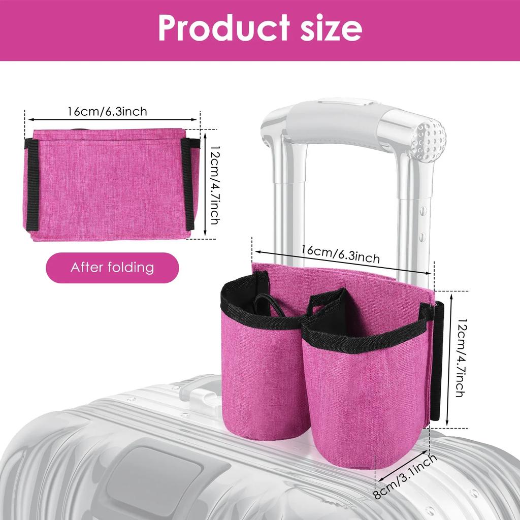 Luggage Travel Cup Holder Oxford Fabric Suitcase Drink Bag with Drawstring Durable Free Hand Travel Milk Tea Coffee Mugs Holder