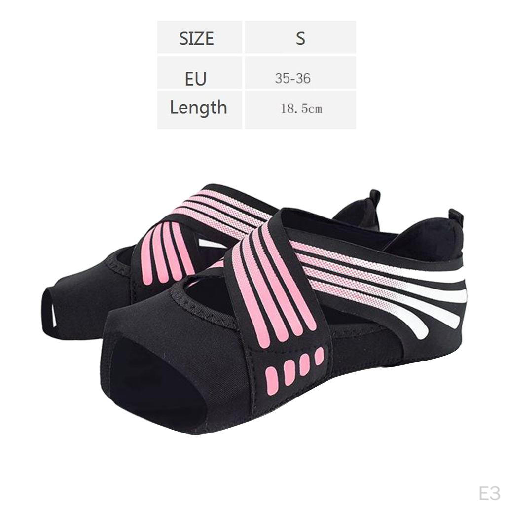 1 Pair Non Women Yoga Shoes Pilates Grip Socks for Physical Activities, Exposed Half Toes