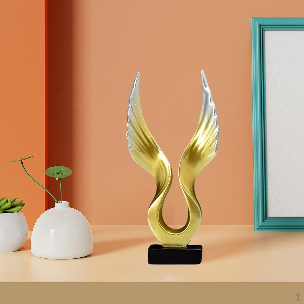3/Angel Wing Statue Resin Figurine Sculpture Artwork Feng Shui European Style Miniature Animal Model