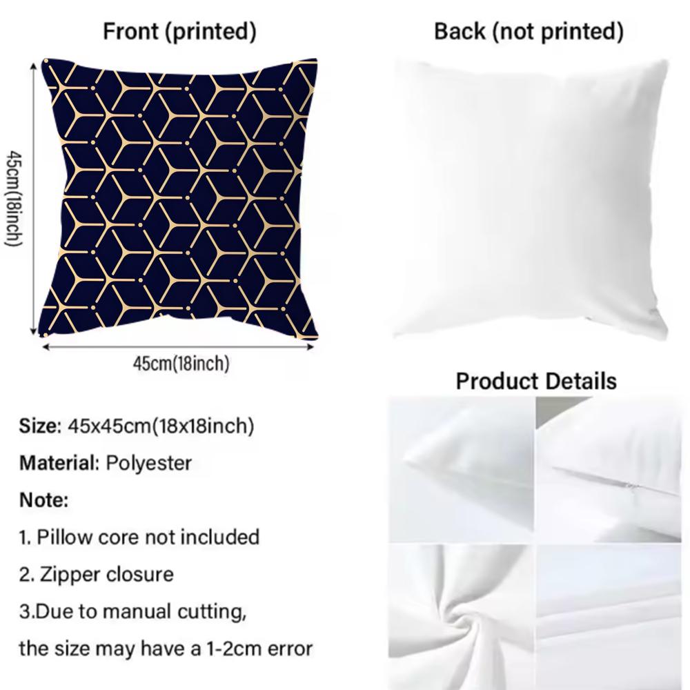 Trendy Creative Print 2 Design Cushion Cover Premium Comfort Reversible Pillow Cove In One Design For Any Room & Car Interior