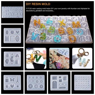 Letter Silicone Resin Molds DIY Dropping Glue Mold Epoxy Molds for Jewelry Keychain Making Resin Casting Molds