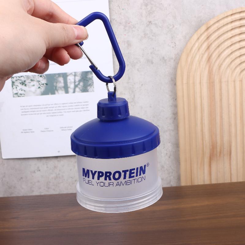 1/2/3 Tier Portable Protein Powder Box Fitness Supplement Bottle Funnel Powder Box Handle Layered Storage Pill Box Snack Jar