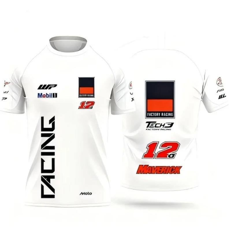 Baibao QIQI Zomer Ademend Sneldrogend Motorrace Nee. 37 2025 Pedro Acosta Casual Sport T-shirt met Korte Mouwen voor Dames en Heren XS