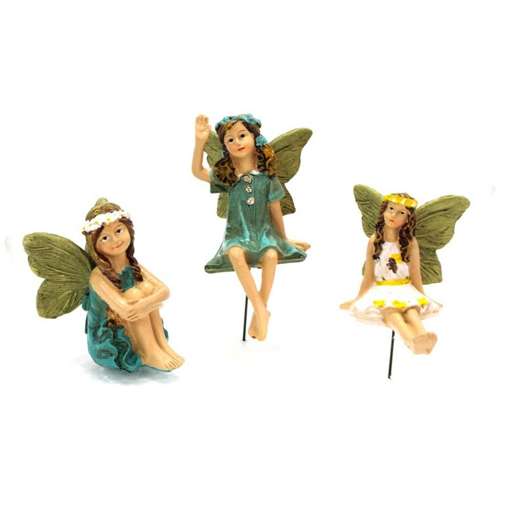6 Piece Set Creative Flower Fairy Decoration Garden Micro Landscape Ornament Plug-in Flower Fairy