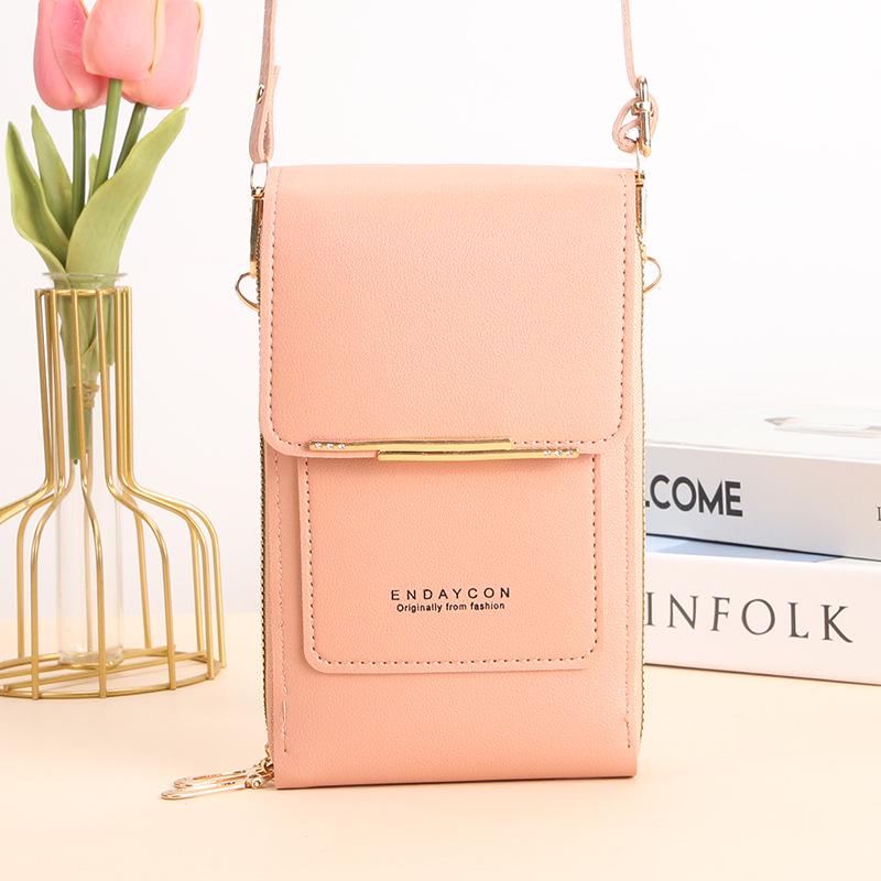 Damen Umhängetasche mit Touchscreen - Koreanischer Stil, Multifunktional mit Schlüsselreißverschluss und Münzfach.