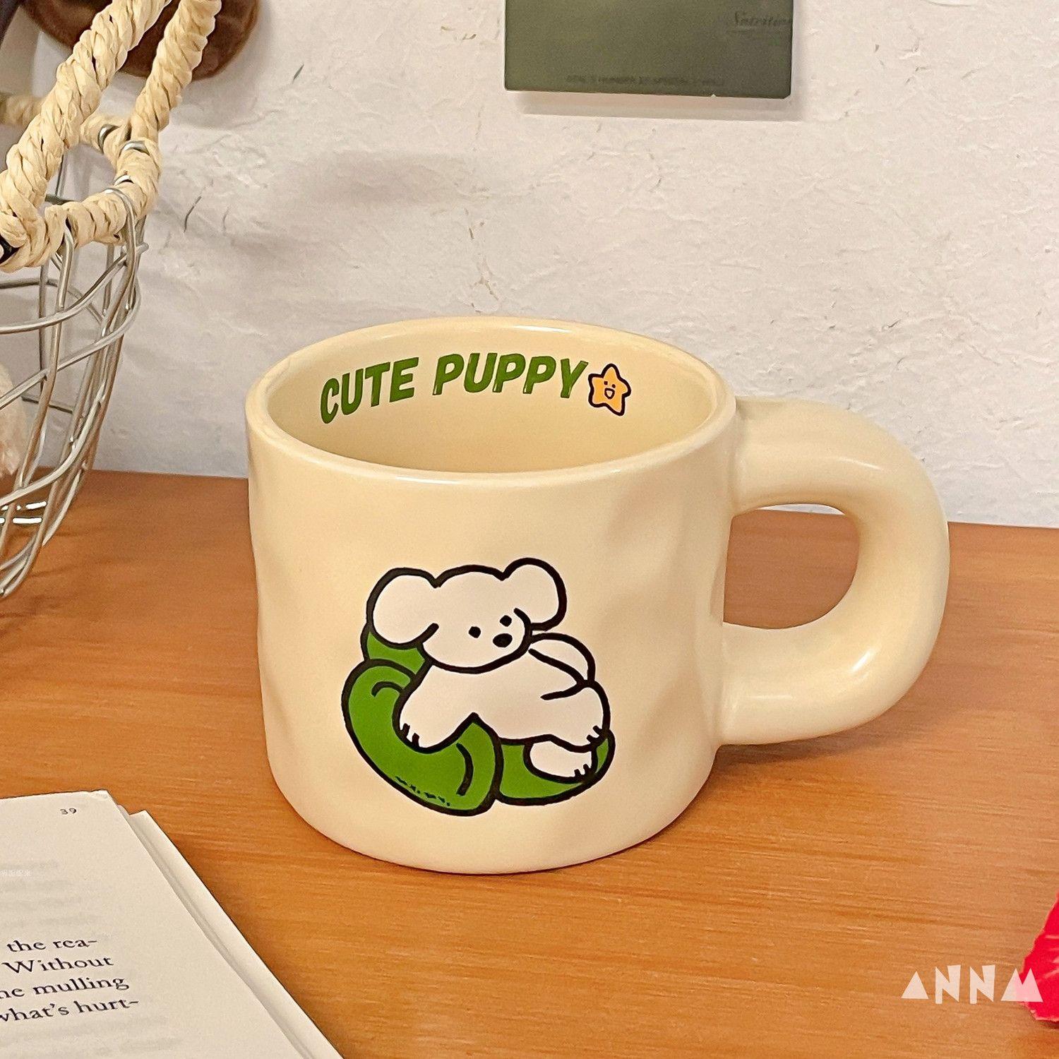 

Cute Dog Ceramic Mug with Gift Box, Office Breakfast Milk Coffee Mugs, High-value Couple Water Cups, Kawaii Cup Birthday Gift 301-400ml