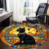 1pc Egyptian Cat Office Round Area Rug, Indoor Mat Suitable For Office, Under Office Chairs Bedroom Living Room Home Decor, Room Deco
