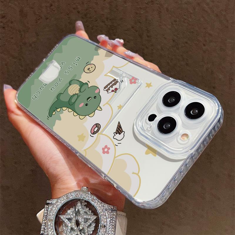 Card Slot Holder Silicone Wallet Pocket Case For Samsung S25 S24 S23 Ultra Xiaomi Redmi Note 13 12 11 10 Infinix Note 30 Pro Cover Clear Phone Bumper