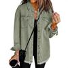 Women's Lightweight Fashion Denim Button-Up Shirt Jacket