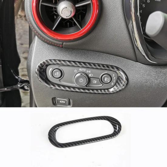 For Chevy Blazer 2019-2021 Carbon Fiber Car Headlight Switch Frame Cover Trim
