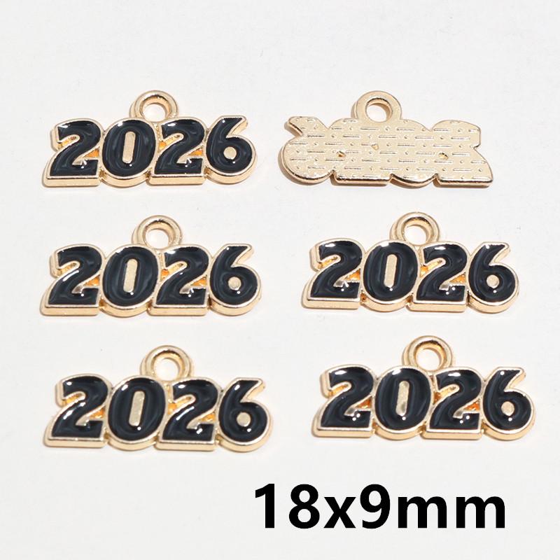 20pcs Enamel Fish Year Number 2026 Charms Pendant DIY Jewelry Making Craft Accessories for Earrings Necklace Bracelet Keychains