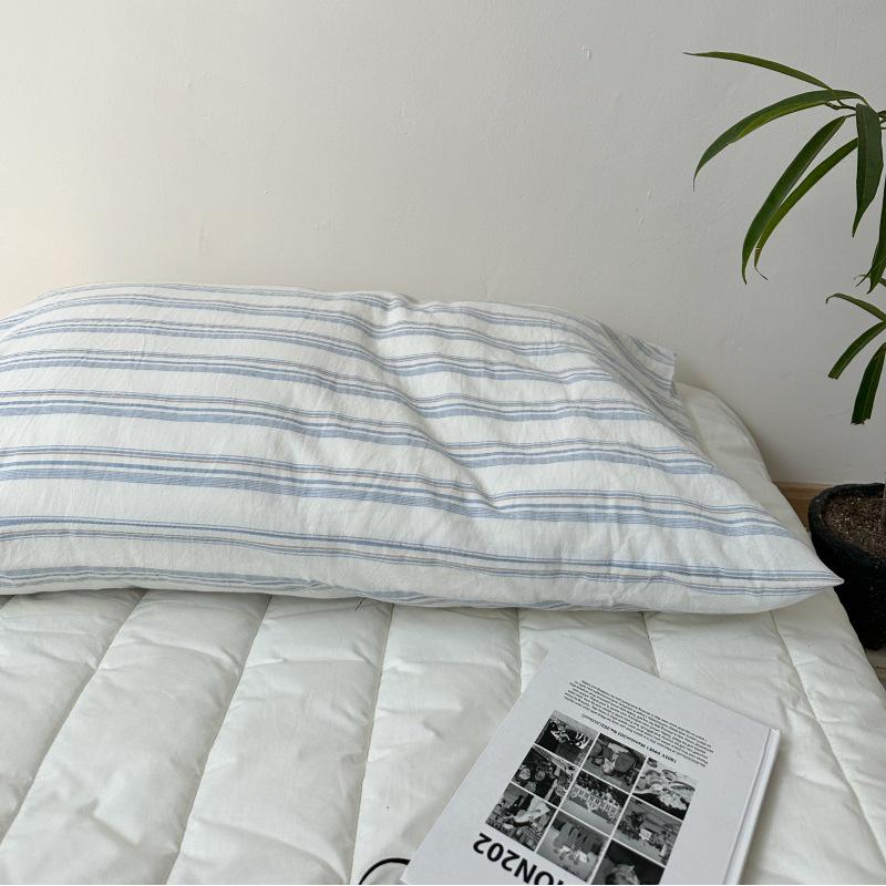 Pure Cotton Pillow Set: Includes Single 48x74cm Pillowcase, Pair of Pillow Inserts, Liner, and Cover.