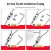Adjustable 304 Stainless Steel Wire Rope Locking Connector for Lighting Fixtures (1.5~4mm Double Hole, Vertical)