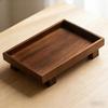 Tableware Solid Walnut Wooden Food Tray Rectangle Dessert Plate Chinese-style Wooden Snack Fruit Tea Saucer Pallet Bread Board