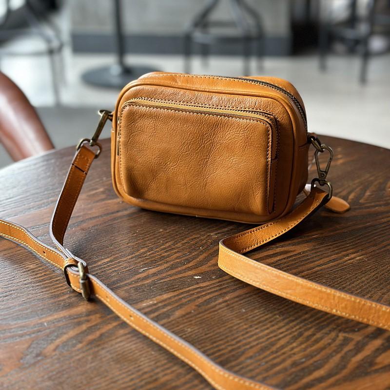 Johnature Borsa a cuscino da donna casual Borse a tracolla e a tracolla versatili in morbida pelle di vacchetta semplice in tinta unita in vera pelle