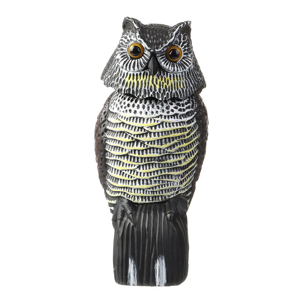 

Plastic Nighthawk Sculpture Birds Repellent With Rotating Head Pest Control Fake Owl Decoy Outdoor Bird Deterrent