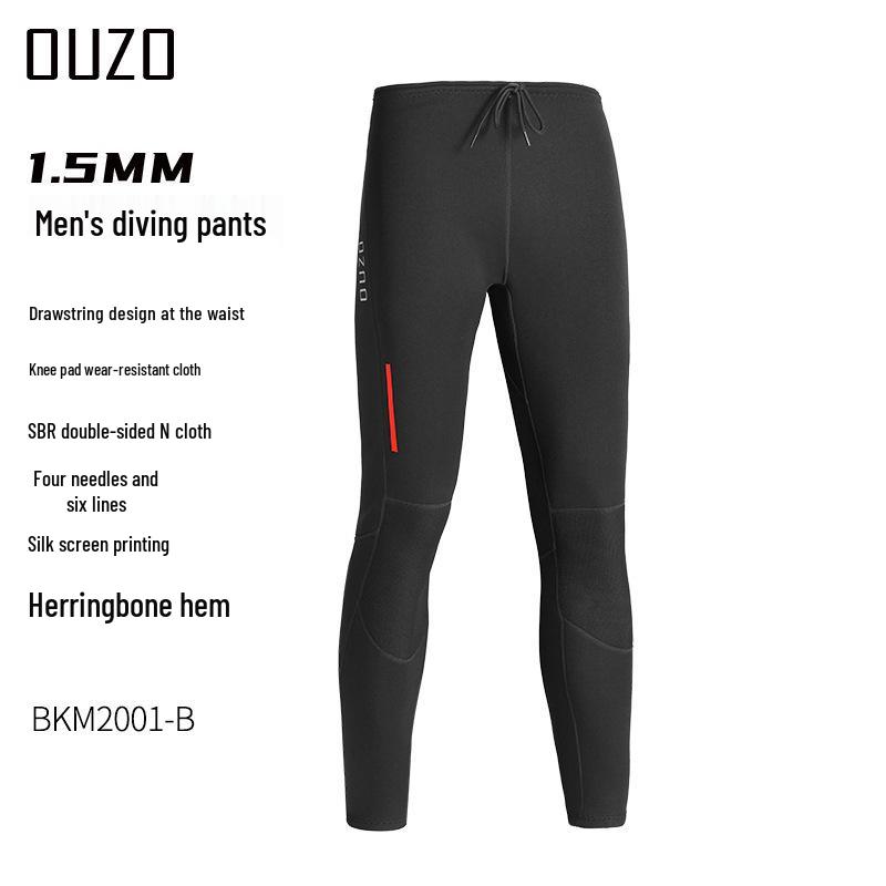 1.5mm OUZO Scuba Diving Suit Set - Unisex Long Sleeve, Cold & Sun Protection, Two-Piece for Surfing & Diving