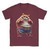 Funny Boxing Gym Workout Cat with Boxing Gloves Anime Meme T-Shirt Beach T-Shirts Unisex Round Neck Tees Short-Sleeved Tshirt