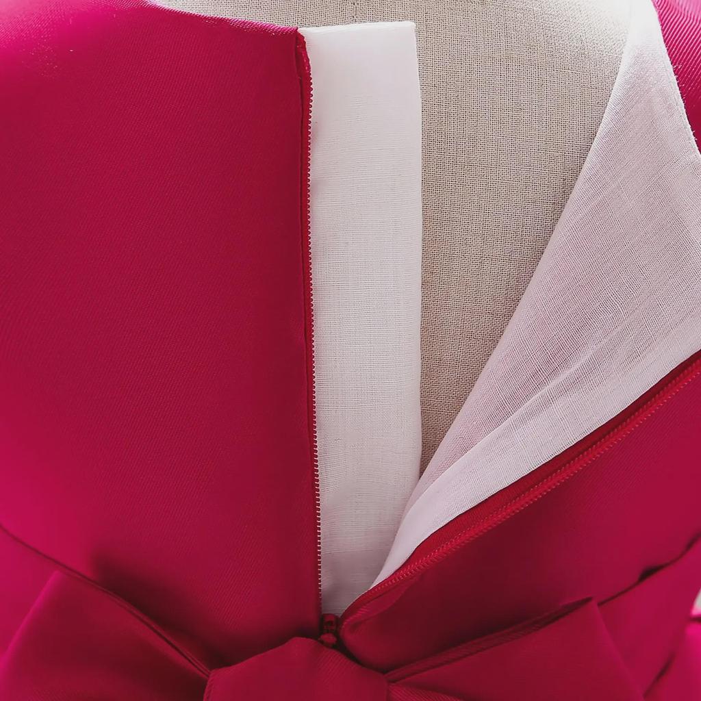 2024 Prinzessinnen-Geburtstagskleid für einjährige Mädchen mit großer Schleife