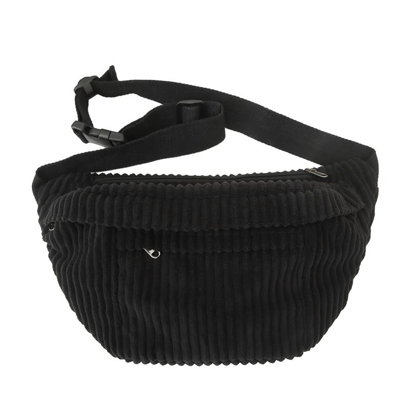 

Вельветовая сумка на грудь для мужчин и женщин, молодежная однотонная сумка через плечо чёрный