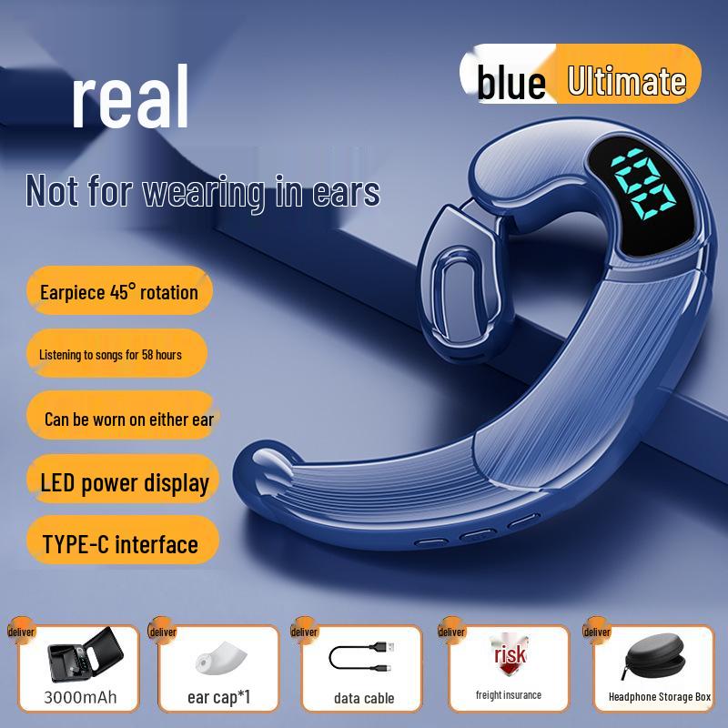 2024 In-Earless True Bone Conduction Bluetooth Ear-Hook Headphones with 5.3 Chip and Extended Battery Life