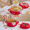 Shuke Enamel Flower Tomato Milk/Soup Pot