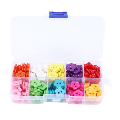 200 stuks Naaiknopen 14mm DIY Handgemaakt Bloemvormig Kledingaccessoires met Opbergdoos