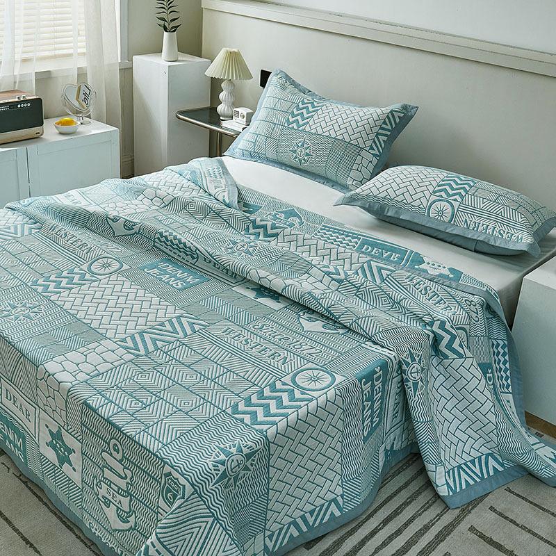 Mother and Baby Grade Long-staple Cotton Six-layer Gauze Bed Cover Three-piece Set of Machine Washable Household Bed Sheets, Bed Skirts, Bedspreads