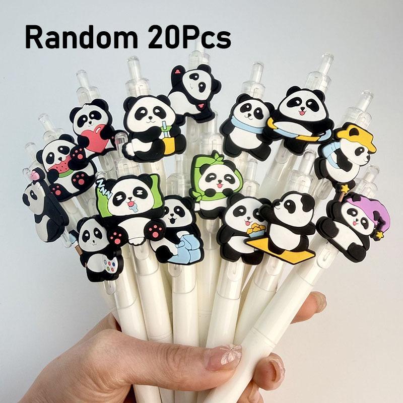 10 шт. Милый Маленький Панда Нажимной Мультяшный Супер Милый Черно-Белый Панда 0.7 Студенческая Кисть Вопрос Хорошо Выглядящая Ручка Random style 10Pcs