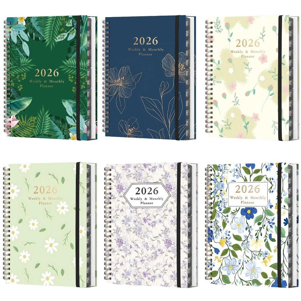 A5 Size Coil Diary Book Spiral Binding Daily Plan Schedule 2026 Planner Notebook  School Supplies