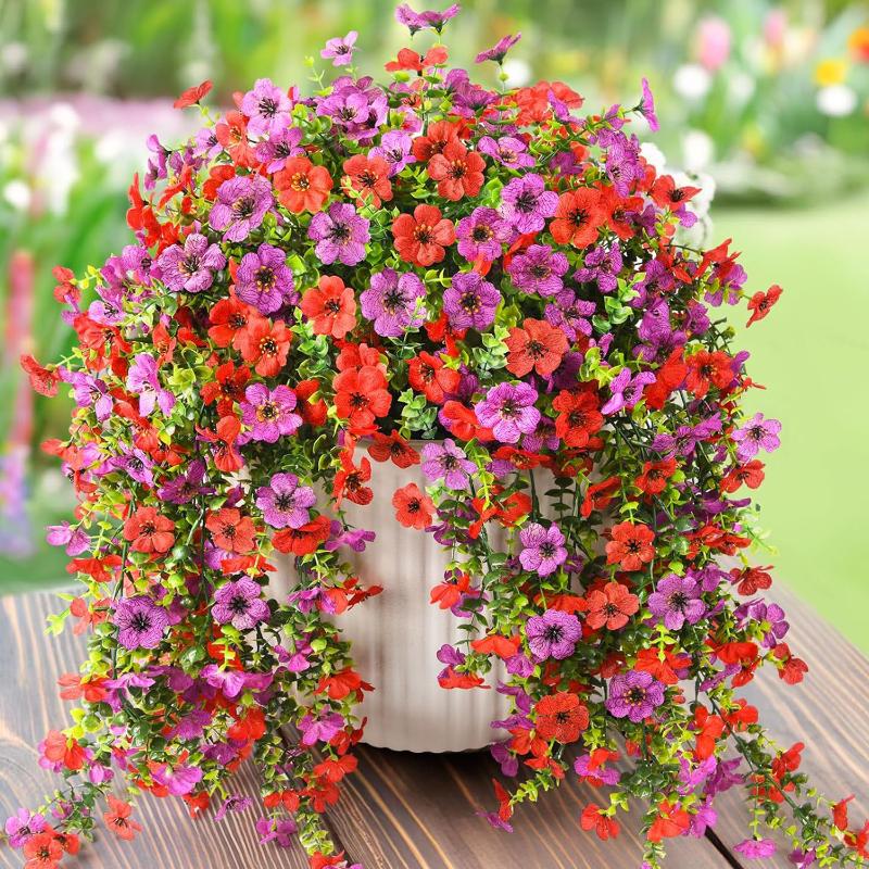 2Pcs Plastic Eucalyptus Fake Plant Decor Daisy Artificial Flowers Hanging Vines For Wedding Arch Home Garden Wall Decoration