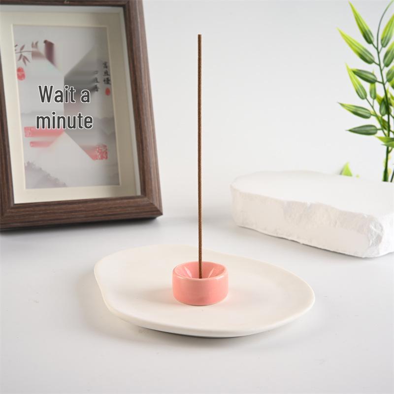 Colorful Wabi-Sabi Ceramic Incense Holder: Fashionable & Creative Desktop Ornament in New Chinese Style