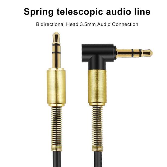 3.5mm Male AUX Straight Spring Cable Audio Adapter Cord for Car Speaker Phone