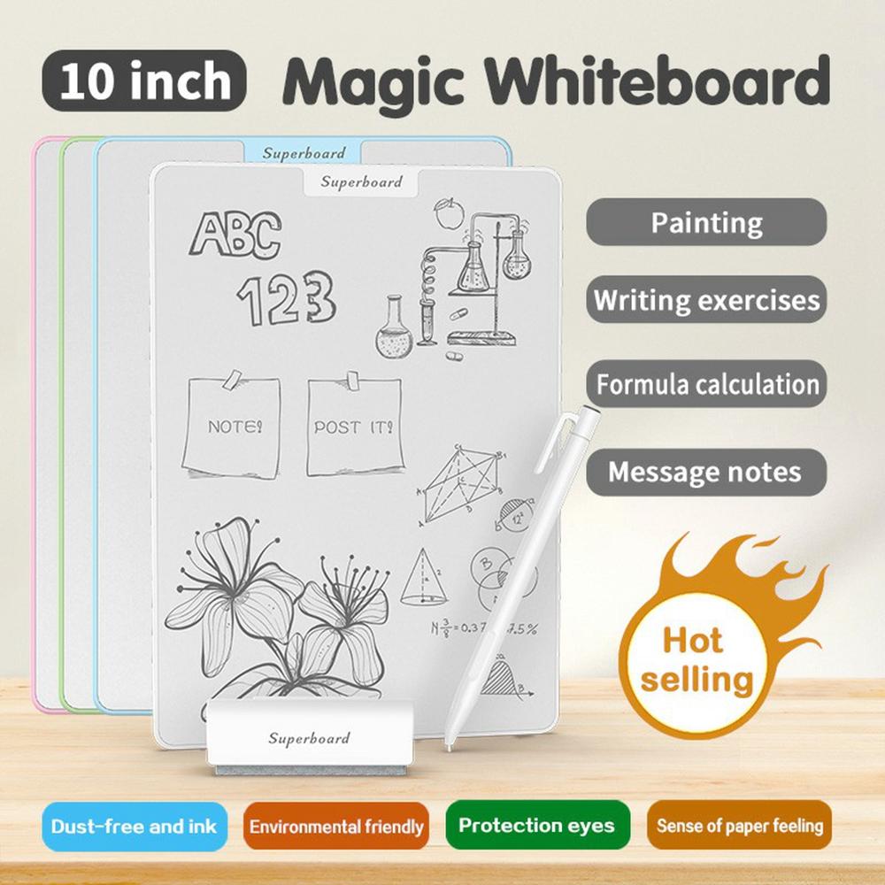 10 Inch ABS Plastic Magnetic Writing Tablet Nano Microcapsule Drawing Board with Eraser and Pen