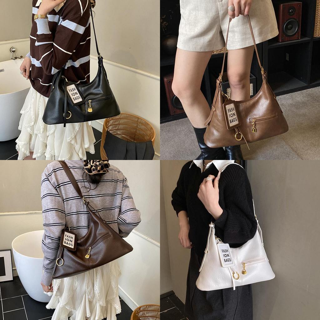Retro Single Shoulder Bag For Women With Pu Material And Large Capacity For Daily Commute
