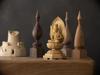 Miniature Buddha Kokuzo Bosatsu 11cm Buddha Wood Ornament Kokuzo Bosatsu (wood Boxwood, Gold-dust Finish) - Statue, Figure, Carving, (GSB
