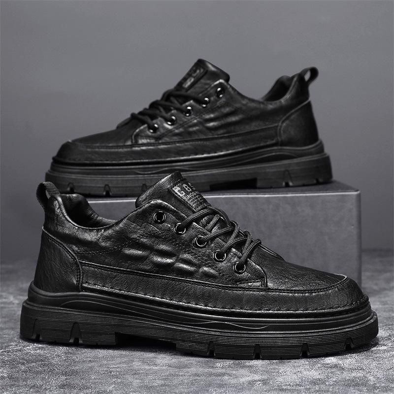 

Men s shoes 2024 new autumn leisure labor insurance work leather shoes waterproof men s outdoor low-top platform Martin tide shoes 39