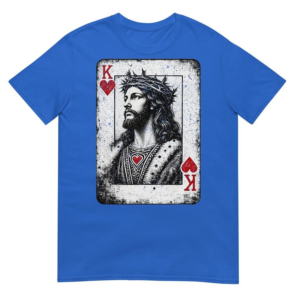 Vintage Jesus Christ King Of Hearts Christian Playing Card Tshirt