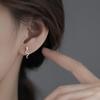 1 Pair Ear Studs Temperament Minimalist Shiny Cubic Zirconia Inlaid Geometric Dress Up Gift Women Snake Stud Earrings Cartilage