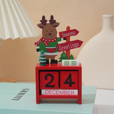Festlicher Countdown Holzkalender: Weihnachtsdekoration für Schreibtisch und Schaufenster