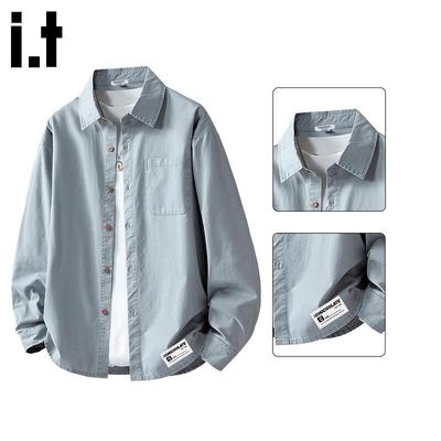 CHOCOOLATEit Men's American Style Cotton Long-Sleeve Shirt