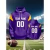 Custom Men's Hoodie for Football Team Personalized Printed Name Number Sweatshirt Game Day Pullover Gift