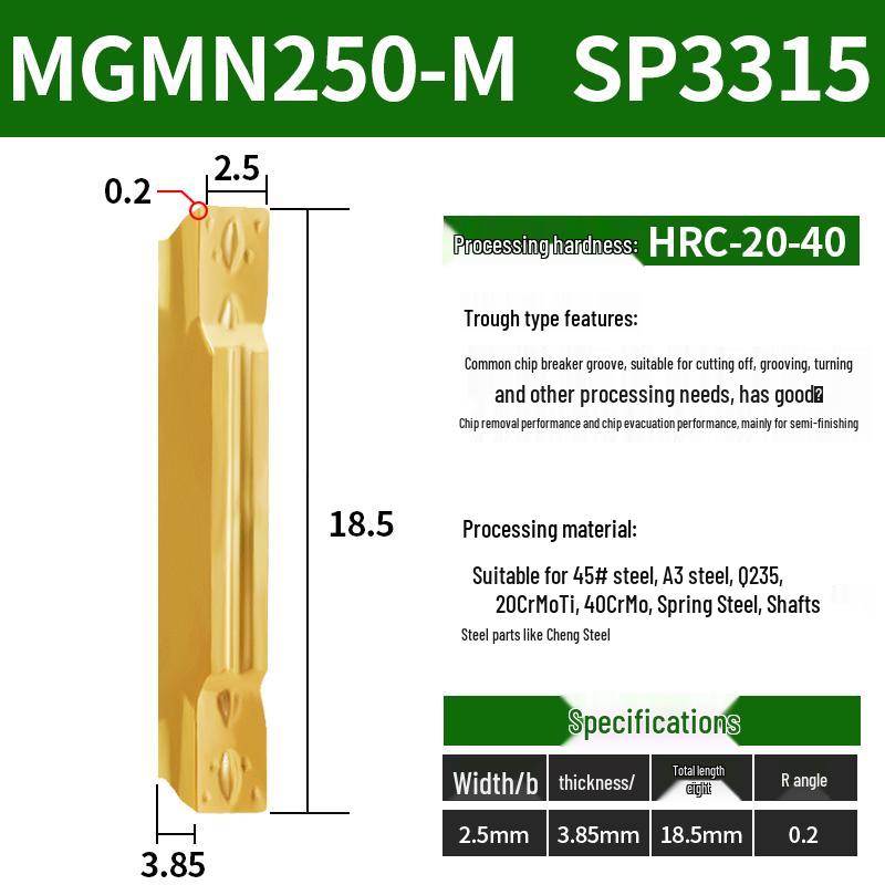 CNC Grooving Blade MGMN300/400-M for Stainless Steel, Ceramic, Aluminum Lathe Parting Tool Inserts