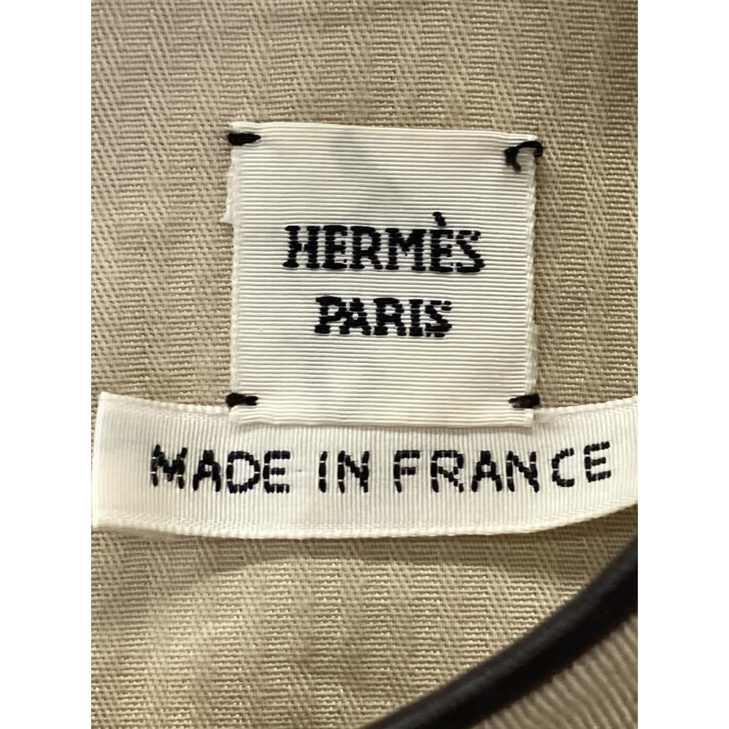 HERMES [/Domestic Regular] Leather/Cotton Switch Sleeveless Top with Belt dress 36 beigeUsed