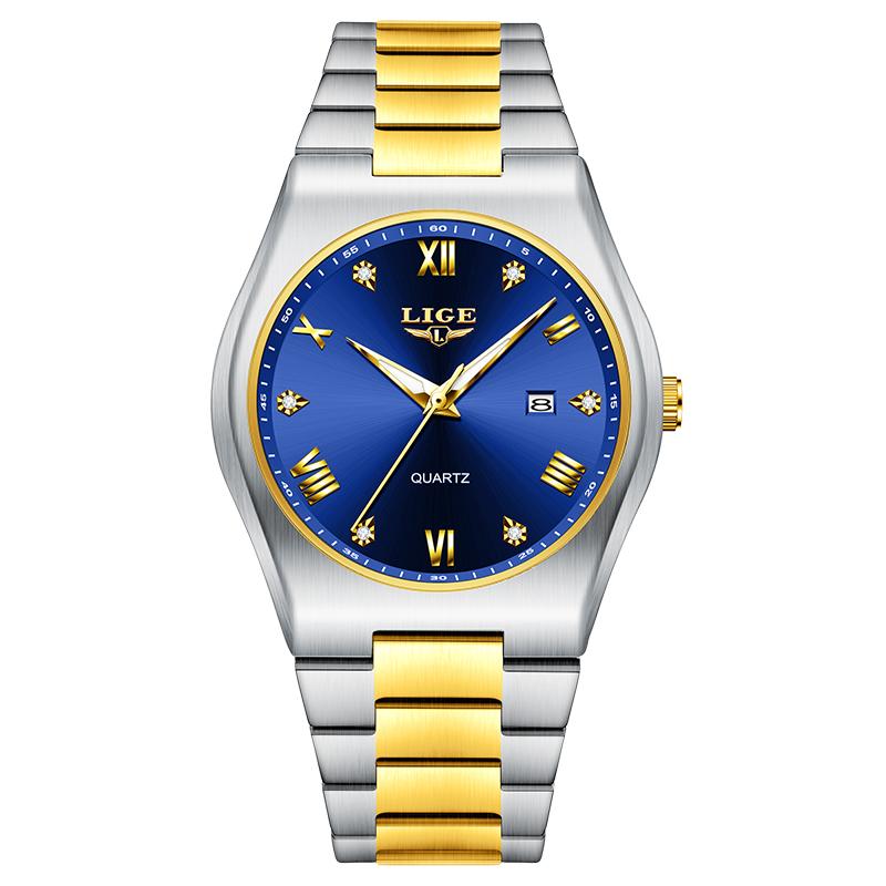 LIGE Luxury Quartz Man Wristwatch Sport Men Watches Waterproof Luminous Date Week Stainless Steel Men's Watch Reloj Hombre